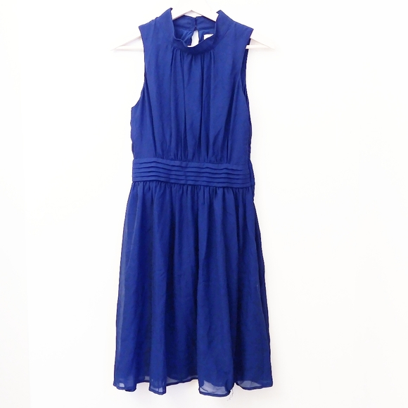 Modcloth Fervour Windy City Blue A Line Dress M - Picture 2 of 8